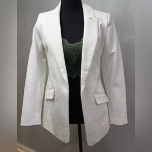 NWT✨Express White Blazer Columnist Open Front Boyfriend  Size XS